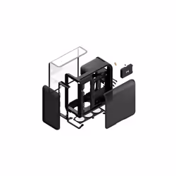 HYTE X50 MID TOWER CASE PITCH BLACK - Vista aggiuntiva 7