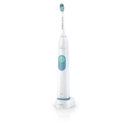 Philips Sonicare 2 Series plaque control HX6201/15 spazzolino elettrico Adulto Spazzolino elettrico sonico Blu, Bianco