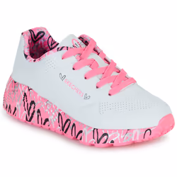 Scarpe bambini Skechers JGOLDCROWN: UNO LITE - LOVELY LUV Bianco - 27