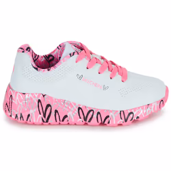 Scarpe bambini Skechers JGOLDCROWN: UNO LITE - LOVELY LUV Bianco - 28 - Vista aggiuntiva 2