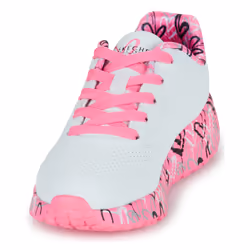 Scarpe bambini Skechers JGOLDCROWN: UNO LITE - LOVELY LUV Bianco - 28 - Vista aggiuntiva 3