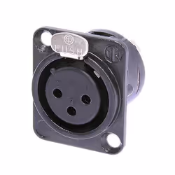 Neutrik NTR-NC3FDLBAG1, XLR, Nero, Nichel, Poliammide, Acciaio, Zinco acciaio, Nichel, UL, UL 94 HB, IEC 61076-2-103, IP 40, ...