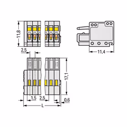 Wago 733-105 morsettiera 5 Grigio
