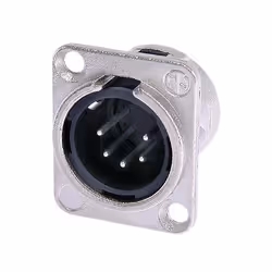 Neutrik NTR-NC5MDL1, XLR, Nero, Argento, Ottone, Nichel, Poliammide, Acciaio, Zinco acciaio, Nichel, UL, UL 94 HB, IEC 61076- ...