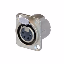 Neutrik NC4FD-LX, XLR, Argento, Poliammide, Acciaio, Argento/Nickel, IP40, 50 V