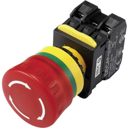 Deca - A20L-V4E02Q5R Interruttore di arresto di emergenza con elemento di contatto 240 v/ac 6 a 2 nc IP65 1 pz.