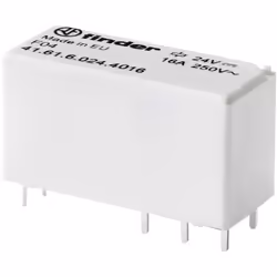 Mini relè PCB 1 scambio 16 A (passo 5 mm). Caratteristiche: - Relè bistabile, 2 bobine, polarizzato; - Contatti AgSnO2; - Mon ...