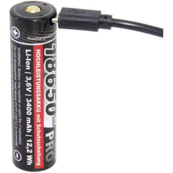Kraftmax - Pro usb Batteria ricaricabile usb-c ® 18650 Li-Ion 3.6 v 3400 mAh
