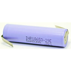 INR18650-29E zlf Batteria ricaricabile speciale 18650 Flat Top, adatto alle alte temperature, linguette a salda - Samsung