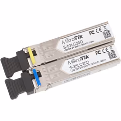 Mikrotik S-3553LC20D, 1250 Mbit/s, SFP, LC, 20000 m, RB260GS, RB2011LS, RB2011LS-IN, RB2011UAS-IN, RB2011UAS-RM, RB2011UAS-2H ...