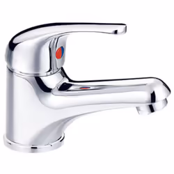Miscelatore per lavabo della serie Fast di Idro Bric, caratterizzato da un design moderno e una finitura cromata elegante. Co ...