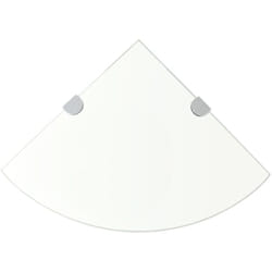 Helloshop26 - Mensola angolare di design + supporti cromati in vetro trasparente 35 x 35 cm