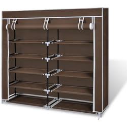 Helloshop26 - Scarpiera mobile scaffale 30 paia tessuto marrone