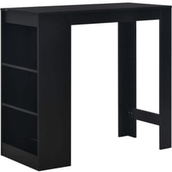 Helloshop26 - Tavolo da pranzo alto bar bistrot con ripiano nero 110 cm