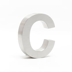 Helloshop26 - Targa civica 'c' in acciaio inox 15 cm materiale di montaggio arial 3D
