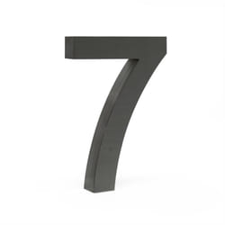 Targa con numero civico "7" arial antracite 3D 20 cm in acciaio pregiato resistente agli agenti atmosferici