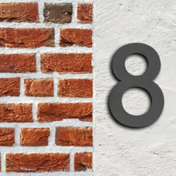 Helloshop26 - Targa con numero civico '8' arial antracite 3D 20 cm in acciaio pregiato resistente agli agenti atmosferici