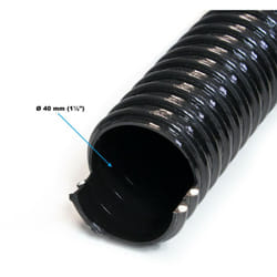 Tubo per laghetto 5 m spirale diametro 38 mm (1 1/2") nero Tubo di aspirazione per laghetto koi nero