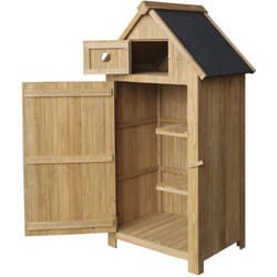 Casetta da giardino stretta in legno di abete con tetto in bitume 142 cm