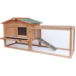 Conigliera per roditori XXL spazi esterni ampio ricovero 156 cm in legno di abete rosso