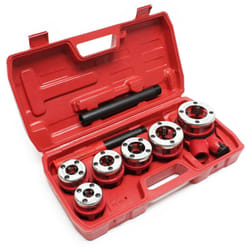 Helloshop26 - Set portafiliere per idraulico con testa intercambiabile per rubinetto tagliatubi 9 pezzi