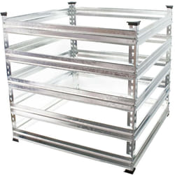 Helloshop26 - Compostiera da giardino in metallo 90x90x90 cm contenitore per il riciclaggio dei rifiuti organici