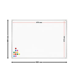 Helloshop26 - Lavagna magnetica Wattshite da parete 60 x 90 cm 12 magneti inclusa tabellone