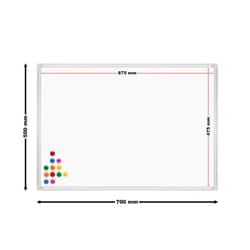 Helloshop26 - Lavagna magnetica Wattshite da parete 70x50 cm 12 magneti inclusa tabellone