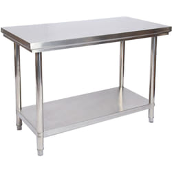 Helloshop26 - Tavolo da lavoro in acciaio inox tavolo da giardino 100 x 60 cm