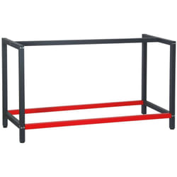 Gamba per banco da lavoro cm 150 rosso antracite in acciaio supporto ufficio imballaggio laboratorio
