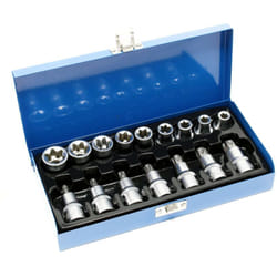 Helloshop26 - Set chiavi a bussola Torx maschio 16 pezzi Kit attrezzi per chiavi a bussola esagonali esterne
