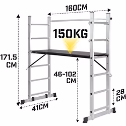 Informazioni tecniche: Dimensioni totali (L/A/P): ca. 160x171,5x40 cm Altezza regolabile: 46-102 cm Larghezza di entrambe le  ...