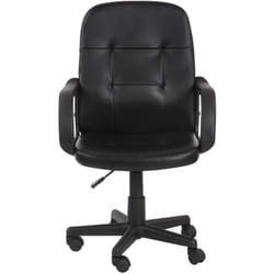 Helloshop26 - Sedia da ufficio girevole con sedile ergonomico regolabile in altezza in poltrona da ufficio sintetica nera per computer gamer