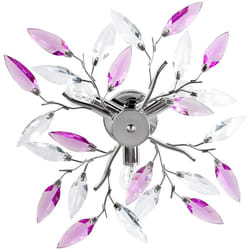 Plafoniera 3 lampadine da max 40 watt design foglie acriliche lampadario lampada da soffitto apparecchio di illuminazione per soggiorno camera da