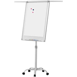 Helloshop26 - Cavalletto per conferenze su ruote regolabile in altezza 60 x 90 cm 2 bracci magnetici estensibili cancellabili comprensivi di