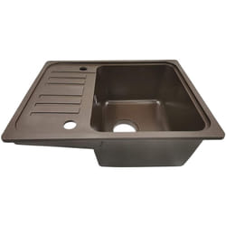 Lavello in granito con 1 vasca e gocciolatoio 57 x 45 cm per lavello cucina da incasso o sottopiano marrone attrezzatura da cucina