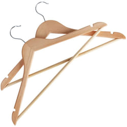 Helloshop26 - Confezione da 50 grucce in legno gancio girevole a 360° lunghezza 44,5 cm con barra antiscivolo e tacche per adulti grucce per