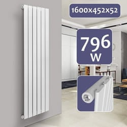 Radiatore riscaldamento centralizzato per bagno soggiorno cucina corridoio camera da letto pannello unico 160 x 45,2 cm bianco
