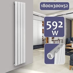 Radiatore riscaldamento centralizzato per bagno soggiorno cucina disimpegno camera da letto pannello unico 180 x 30 cm bianco