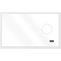 Specchio da bagno led touch orologio digitale da parete illuminazione bianca fredda o calda specchio cosmetico specchio per trucco 100 x 60 cm