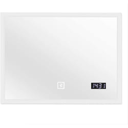 Specchio da bagno led touch orologio digitale da parete illuminazione bianca fredda o calda specchio cosmetico specchio per trucco 80 x 60 cm