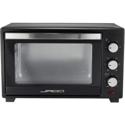 Helloshop26 - Mini forno capacità 30 litri 1600 watt timer 60 min 100-230°C 5 modalità di cottura con grill e teglia doppio vetro nera forno