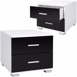 Il design pulito e semplice di questi due comodini li rende perfettamente compatibili con molti interni di camere da letto. I ...