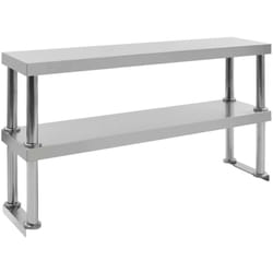 Ripiano per tavolo da lavoro 2 livelli x 120 x 30 x 65 cm in acciaio inossidabile