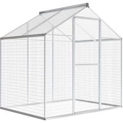 Helloshop26 - Voliera da esterno struttura in alluminio per uccelli 194 cm