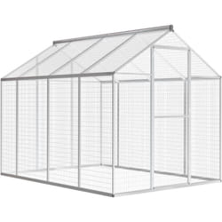 Helloshop26 - Voliera da esterno con struttura in alluminio per uccelli 242 cm