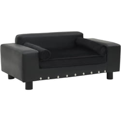 Divano per cani nero 81 cm in peluche e sintetico nero