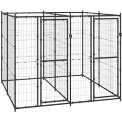 Cuccia da esterno Gabbia recinto per animali Box per cani da esterno in acciaio 4,84 m²