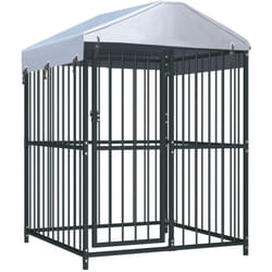Helloshop26 - Box per cani da esterno con gabbia per cani da esterno con tetto per cani 120 x 120 x 150 cm