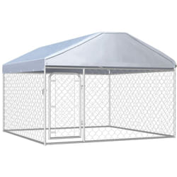 Helloshop26 - Box per cani da esterno con gabbia per cani da esterno con tetto per cani 200 x 200 x 135 cm